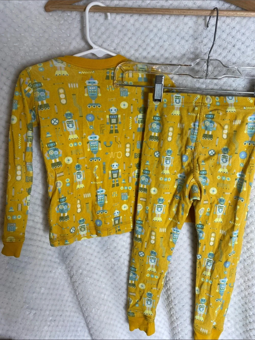 Piccolina Yellow Robot Print Pajama Set